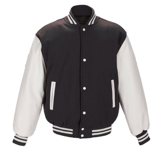 JK382 - Custom Melton and Leather Varsity Jacket