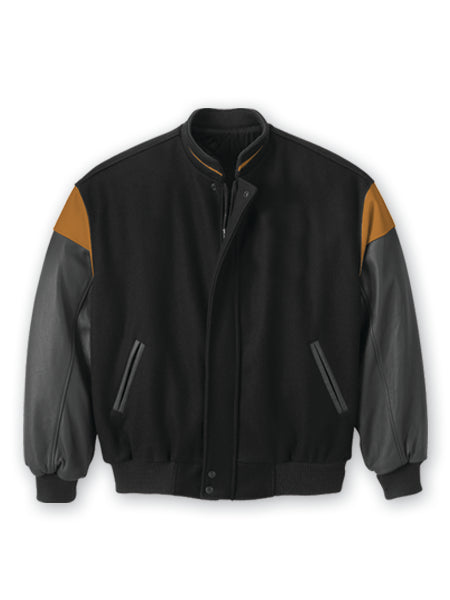 JK87 - Custom Melton and Leather Varsity Jacket